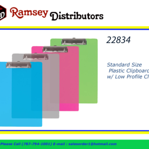 22834 - 1806    BAZIC Standard Size Plastic Clipboard w/ Low Profile Clip