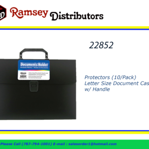 22852 - 3124    Protectors (10/Pack)  BAZIC Letter Size Document Case w/ Handle