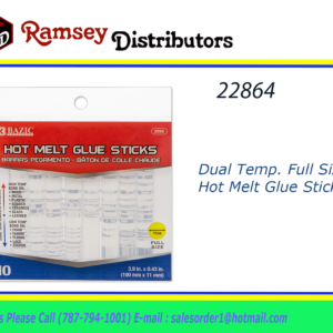 22864 - 2092  x 0.27" (20/Box) BAZIC Dual Temp. Full Size Hot Melt Glue Sticks