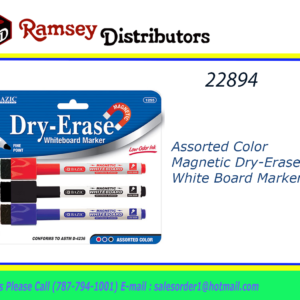 22894 - 1255   Assorted Color Magnetic Dry-Erase, White Board Markers