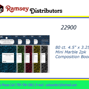 22900 - 5054    80 ct. 4.5" x 3.25" Mini Marble Composition Book (2/Pack)