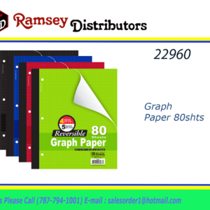 22960 - 578 BAZIC 80 Ct. 8.5" X 11" Reversible 4"/5" Quad Ruled  Wireless Notebook