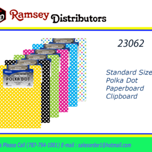 23062 - 1812   Standard Size Polka Dot Paperboard Clipboard