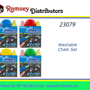 23079 - 2409  4 Sidewalk Chalks & 1 Chalk Holder