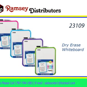 23109 - 6015  Assorted Colors 8.5" X 11" Magnetic Dry Erase Board W/Marker