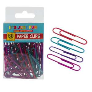 23138 - 67777   60pc Color Paper Clips 1.9"