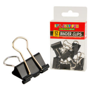 23169 - 67775   12pc Black Binder Clips
