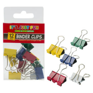 23184 - 67776   12pc Color Binder Clips