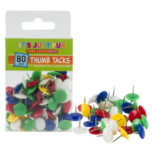 23190 - 67813   80pc Round Colorful Push Pins