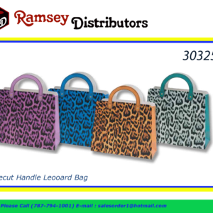 30325 - 41410  Diecut Handle Leooard Bag