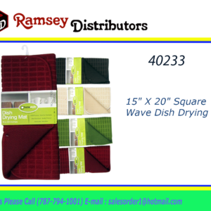 40233 - CV76468   15" X 20" SQUARE WAVE DISH DRYING MAT