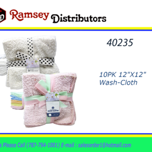 40235 - PA76551   10PK 12"X12" WASH CLOTH