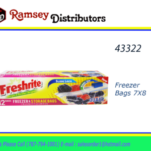 43322 - IN85602   Freezer & Storage Bags - Slider Lock Seal - 12 ct