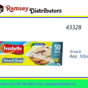 43328 - IN85598  Snack Bags - Zipper Seal - 50 c