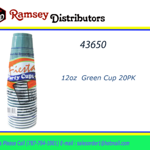 43650 - 12 OZ  Green Cup 20 CT 85581