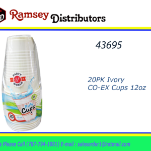 43695 - CN90368   20ct Ivory  CO-EX Cups 12oz