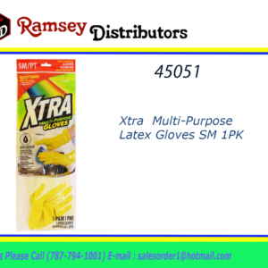 45051 - X400761   Xtra 1ct. Multi-Purpose Latex Gloves SM