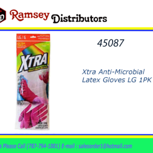 45087 - X400767  Xtra 1ct. Anti-Microbial Latex Gloves LG