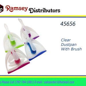 45656 - CH10029   CLEAR DUSTPAN WITH BRUSH