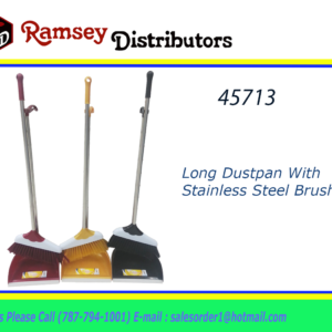 45713 - CH10039    Long Dustpan With Stainless Steel Brush