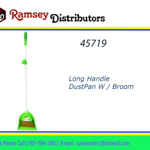 45719 - CH26681   LONG HANDLE DUSTPAN W/BROOM