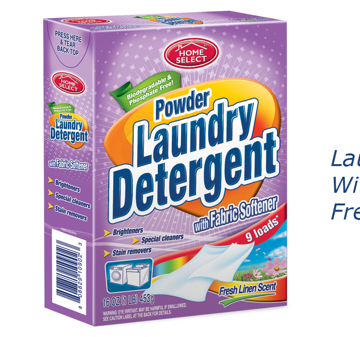 46746 10902 Home Select Powder Detergent W Fabric Softener Box