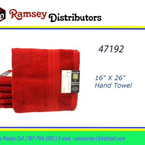 47192 - PA76305       16"X 26" Hand Towel Red