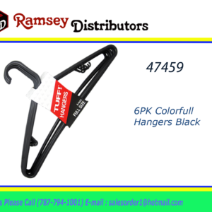 47459 - 89110   6PK COLORFUL HANGERS BLACK