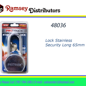 48036 - CH90107       65MM Long Round Steel Pad Lock