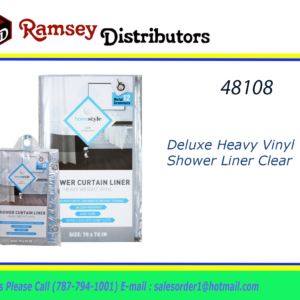 48108 - CV87759    Deluxe Heavy Vinyl Shower Liner Clear