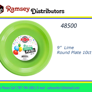 48500 - CN90324      9" Round Lime Plate 10CT