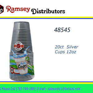 48545 - CN90370   20ct  Silver  Cups 12oz