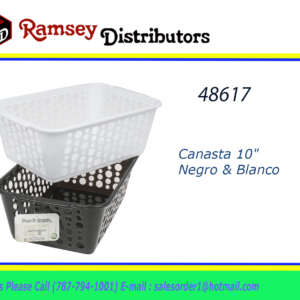 48617 - 24205  Canasta 10" Negro & Blanco