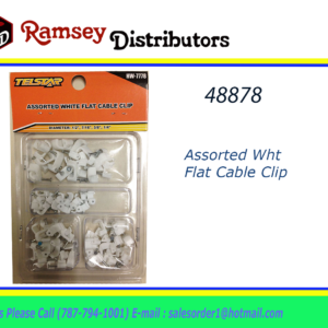 48878 - HW-7778    Assorted Wht Flat Cable Clip
