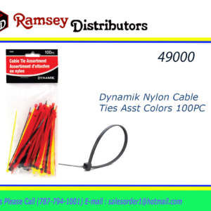 49000 - D-10844       Dynamik Nylon Cable Ties Asst Colors 100PC
