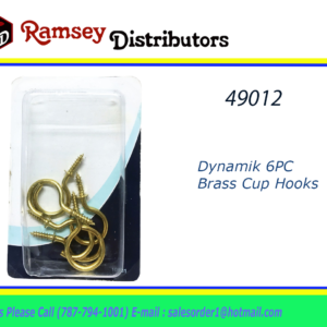 49012 - D-10981       Dynamik 6PC Brass Cup Hooks