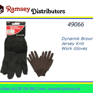 49066 - D-7007        Dynamik Brown Jersey Knit Work Gloves