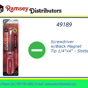 49189 - TL-3301       Screwdriver w/Black Magnet Tip 1/4"x4" - Slotted
