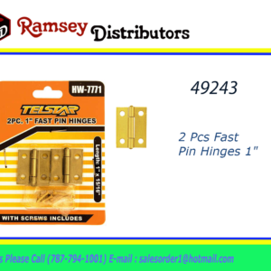 49243 - HW-7771    2 Pcs Fast Pin Hinges 1"