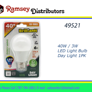 49521 - LB-1003      3W LED Light Bulb - Day Light