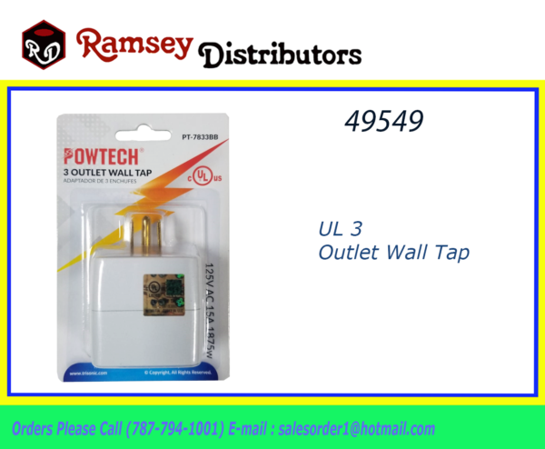 49549 – PT-7833BB UL 3 Outlet Wall Tap – Ramsey Distributors
