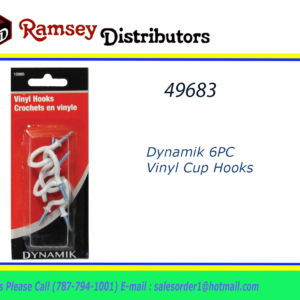 49683 - D-10980       Dynamik 6PC Vinyl Cup Hooks