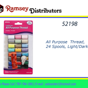 52198 - 408          All Purpose  Thread, 24 Spools, Light/Dark