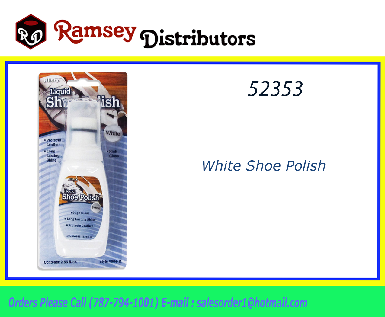 52353 90411 White Shoe Polish Ramsey Distributors