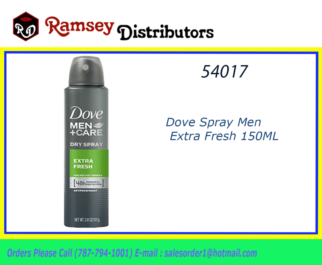 54017 Dove Spray Antiperspirant Extra Fresh Deodorant 150ml Ramsey