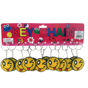 55258 - 99019    Keychain Smiley Face Assorted