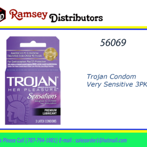 56069 - 4686  Trojan Condom Very Sensitive Lubricated Violeta 3pk