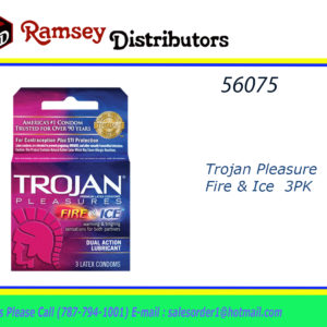56075 - 6848  Trojan Pleasure Fire & Ice  3pk