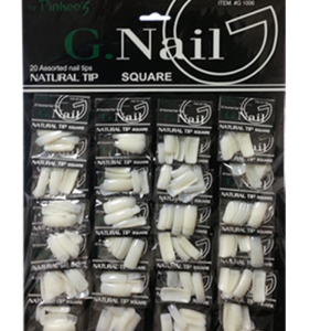 56684 - G1006  Nail Natural Long Square Card Of 24/20 Nails