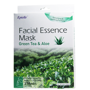57395 - 0392  Facial Essence Mask Green Tea & Aloe 2PK
